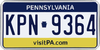 PA license plate KPN9364