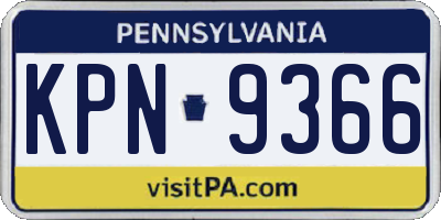 PA license plate KPN9366