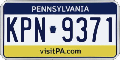 PA license plate KPN9371
