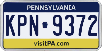 PA license plate KPN9372