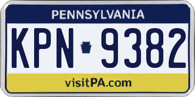 PA license plate KPN9382