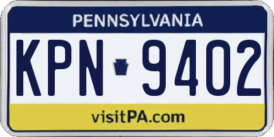 PA license plate KPN9402