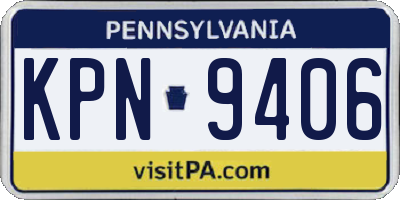 PA license plate KPN9406