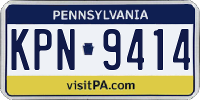 PA license plate KPN9414