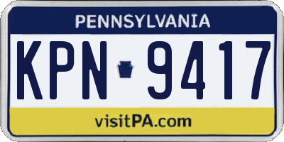 PA license plate KPN9417