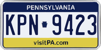 PA license plate KPN9423