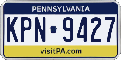 PA license plate KPN9427