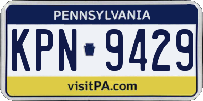 PA license plate KPN9429