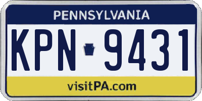 PA license plate KPN9431