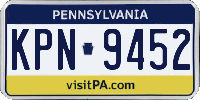 PA license plate KPN9452