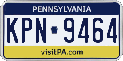PA license plate KPN9464