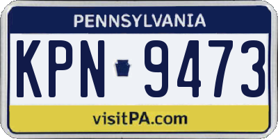 PA license plate KPN9473