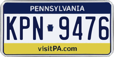 PA license plate KPN9476