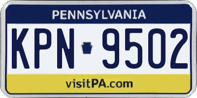 PA license plate KPN9502