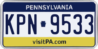 PA license plate KPN9533