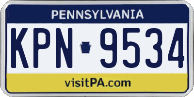 PA license plate KPN9534