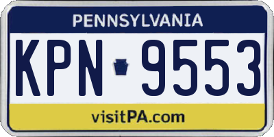 PA license plate KPN9553