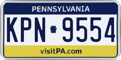 PA license plate KPN9554