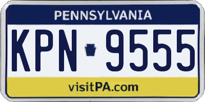 PA license plate KPN9555