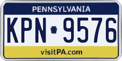 PA license plate KPN9576