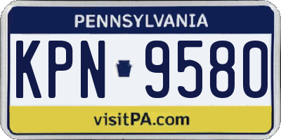 PA license plate KPN9580