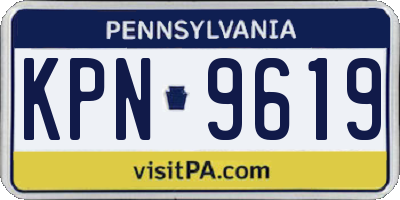 PA license plate KPN9619