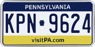 PA license plate KPN9624