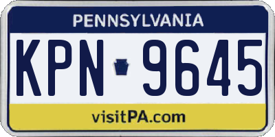 PA license plate KPN9645