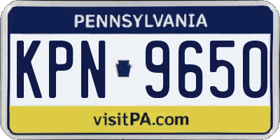 PA license plate KPN9650