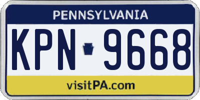 PA license plate KPN9668