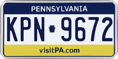PA license plate KPN9672