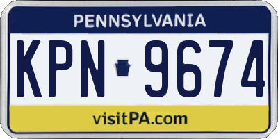 PA license plate KPN9674