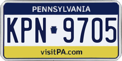 PA license plate KPN9705
