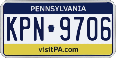 PA license plate KPN9706