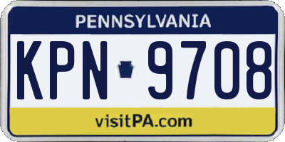 PA license plate KPN9708