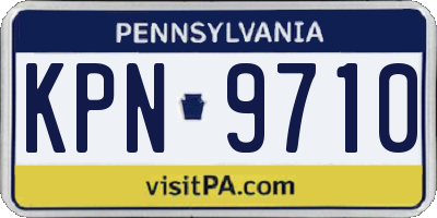 PA license plate KPN9710