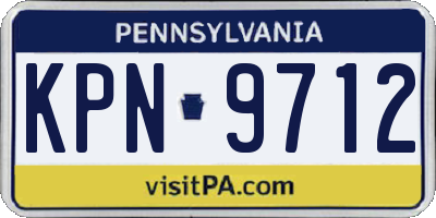 PA license plate KPN9712