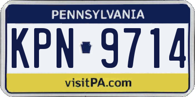 PA license plate KPN9714