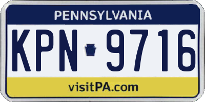 PA license plate KPN9716
