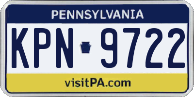 PA license plate KPN9722