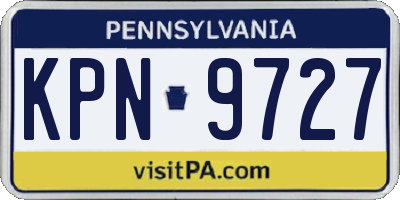 PA license plate KPN9727