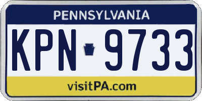 PA license plate KPN9733