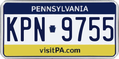 PA license plate KPN9755