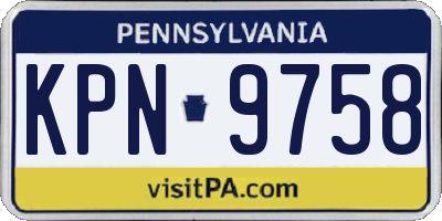 PA license plate KPN9758