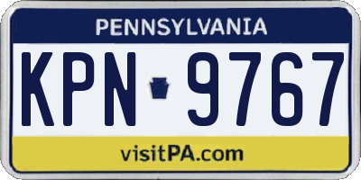 PA license plate KPN9767