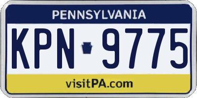 PA license plate KPN9775