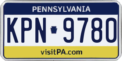 PA license plate KPN9780