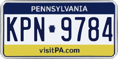 PA license plate KPN9784