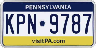 PA license plate KPN9787