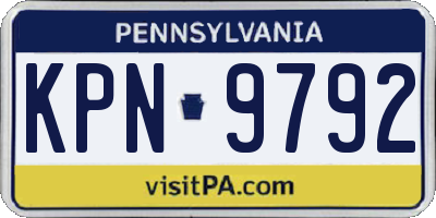 PA license plate KPN9792